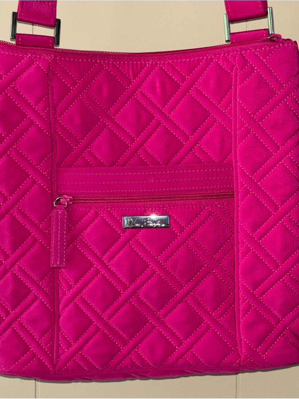 Vera Bradley Quilted Hot Pink Shoulder Bag / Crossbody Bag.
